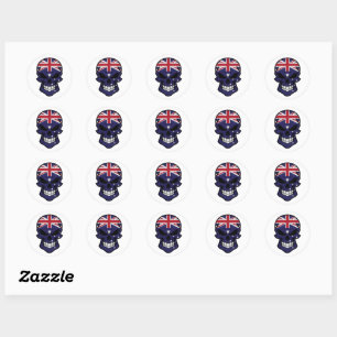 Australia Smiling Skull Flag Classic Round Sticker