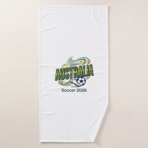 Australia Soccer 2026 Soccer Bold Country Typograp Bath Towel