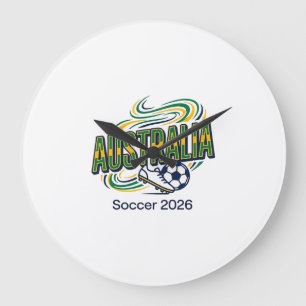 Australia Soccer 2026 Soccer Bold Country Typograp Large Clock