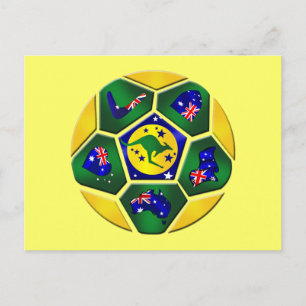 Australia Soccer Ball Panels Australia flag gear Postcard