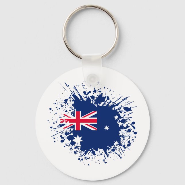 Australia Souvenir Landmark, Australia Flag Travel Key Ring (Front)