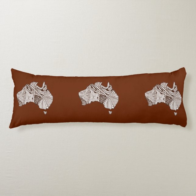 Australia Souvenir Map Art Body Cushion (Front)
