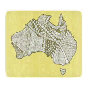 Australia Souvenir Map Art Cutting Board