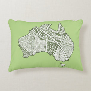 Australia Souvenir Map Art Decorative Cushion