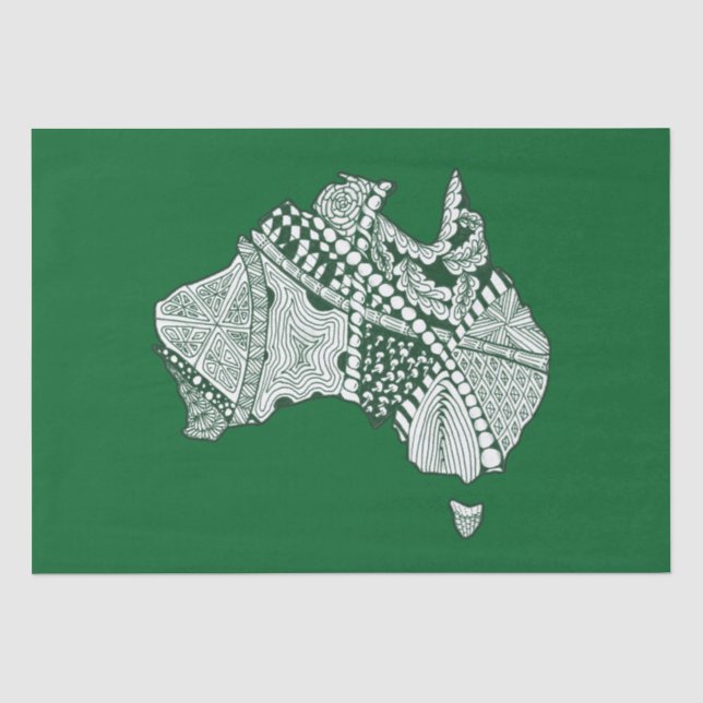 Australia Souvenir Map Art Tissue Paper (Front)