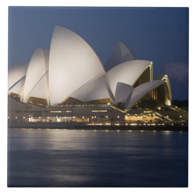 Australia, Sydney. Opera House at night on Tile (Front)
