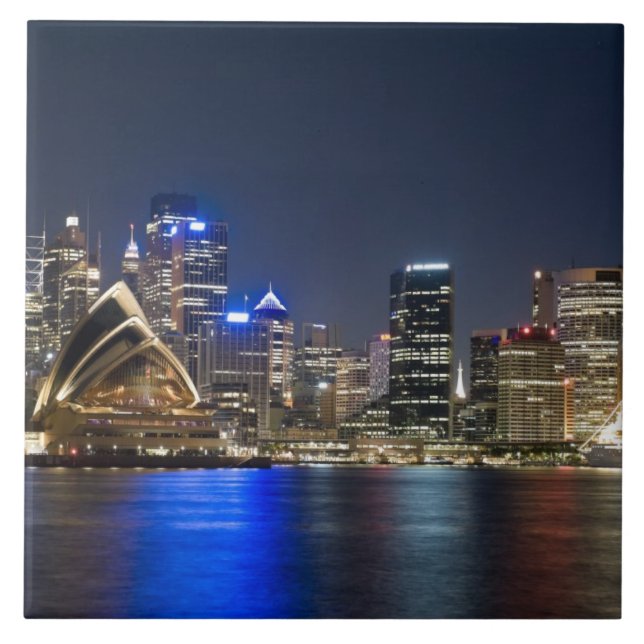 Australia, Sydney. Skyline with Opera House seen Tile (Front)