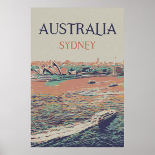 Australia, Sydney, view of the city & opera house Poster