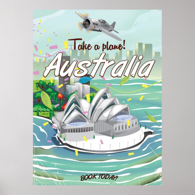 Australia Sydney vintage travel poster (Front)