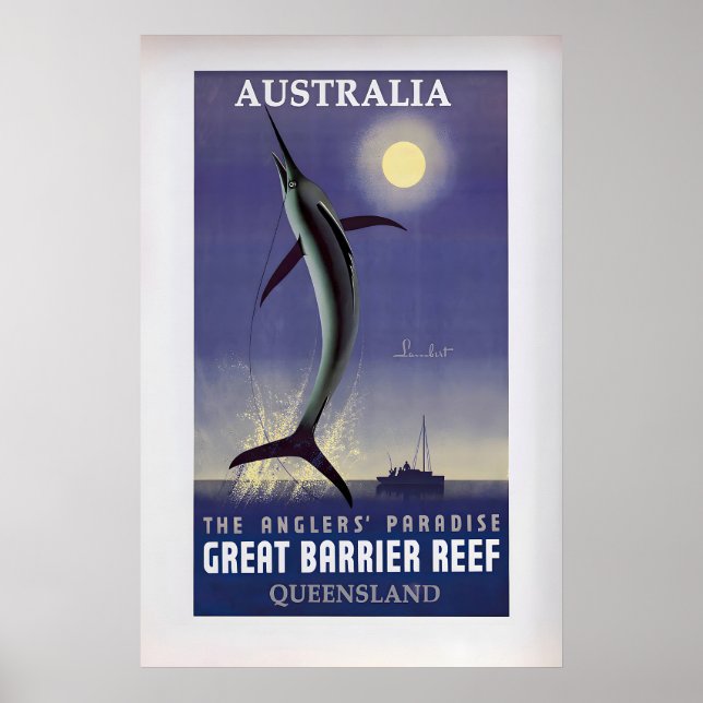 Australia, The Angler's Paradise, Great Barrier Poster (Front)