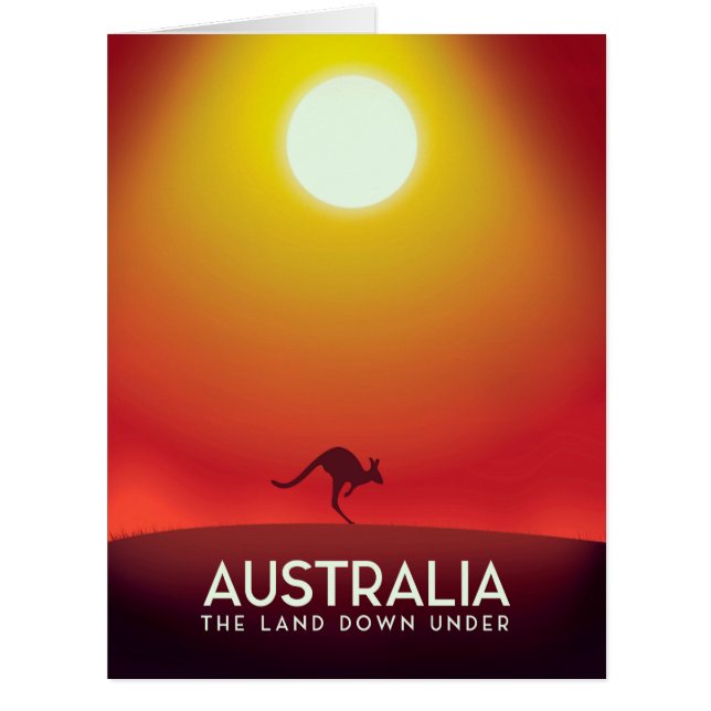 Australia " The land down under" vacation print. (Front)