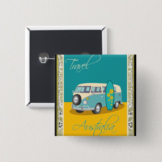 Australia:Travel 15 Cm Square Badge (Front & Back)
