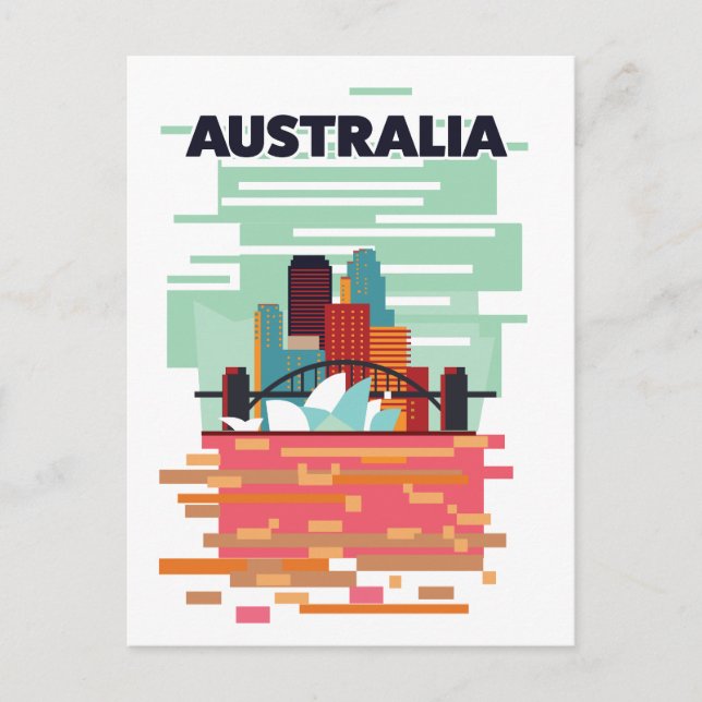 Australia Travel poster Announcement Postcard (Front)