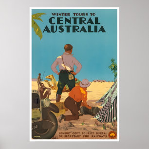 Australia Travel Poster Percy Trompf Art Print