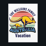 Australia Trip Cute Kangaroo Sunset Custom Postcard<br><div class="desc">Customize your family Australia vacation postcards with your name or other personalized group for your trip to the outback to see cool kangaroos at sunset. A beautiful custom postcard for your journey down under.</div>