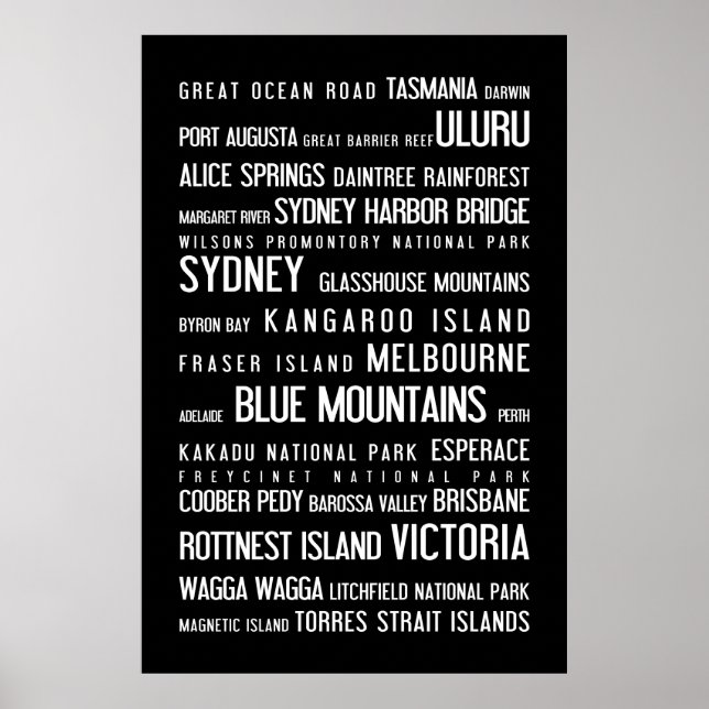 Australia - typographic poster (Front)
