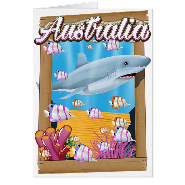 Australia Underwater shark travel poster (Front)
