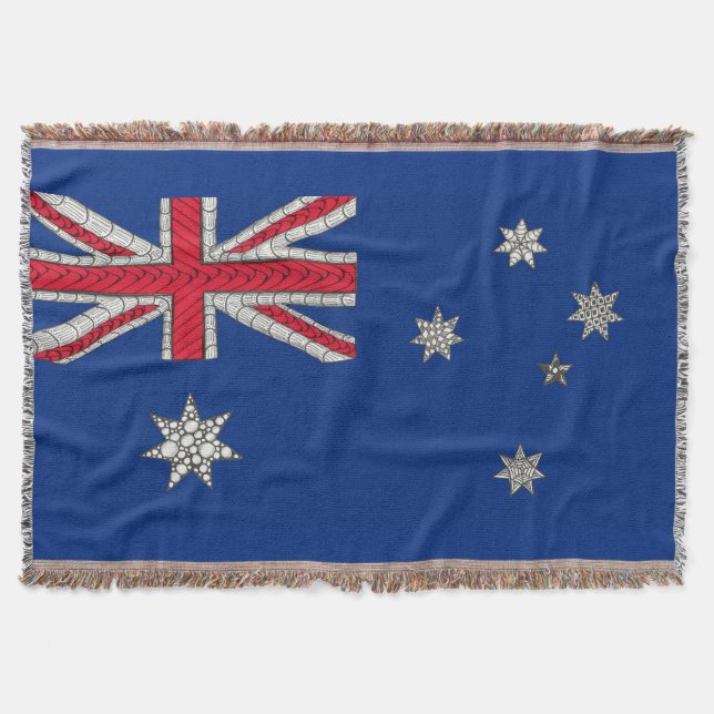 Australia Unique Flag Art Original Souvenir Throw Blanket (Front)