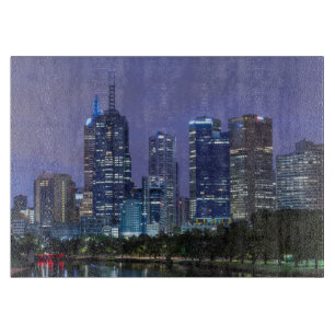 Australia, Victoria, Melbourne, skyline along Cutting Board