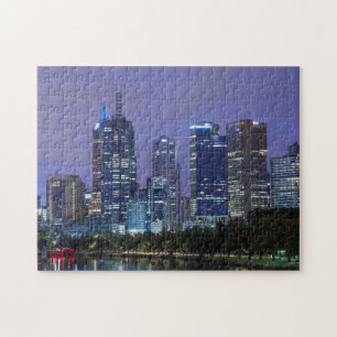 Australia, Victoria, Melbourne, skyline along Jigsaw Puzzle