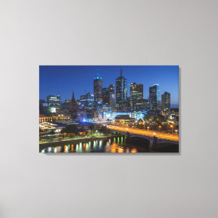 Australia, Victoria, Melbourne, skyline with Canvas Print