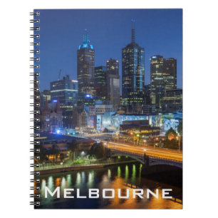 Australia, Victoria, Melbourne, skyline with Spiral Notebook