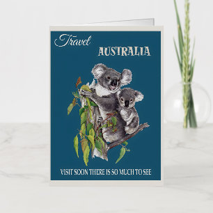 Australia vintage poster foil greeting card