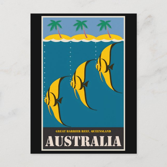 Australia vintage poster postcard (Front)