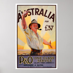 Australia vintage travel poster