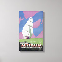 Australia Vintage Travel Poster Restored