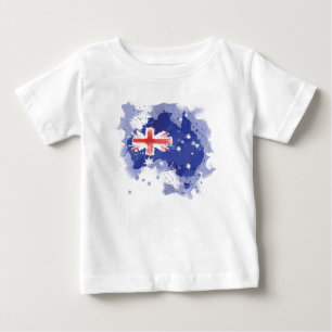 Australia Watercolor Map Baby T-Shirt