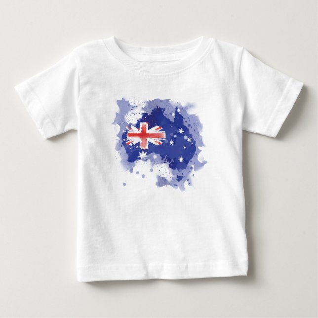 Australia Watercolor Map Baby T-Shirt (Front)
