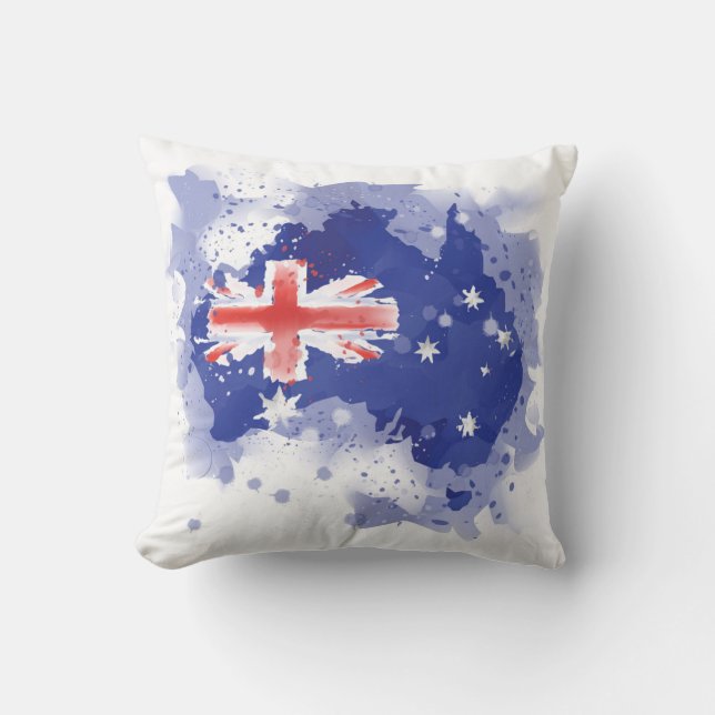 Australia Watercolor Map Cushion (Front)