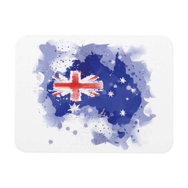 Australia Watercolor Map Magnet (Horizontal)