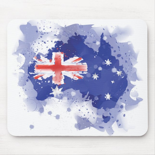 Australia Watercolor Map Mouse Pad (Front)