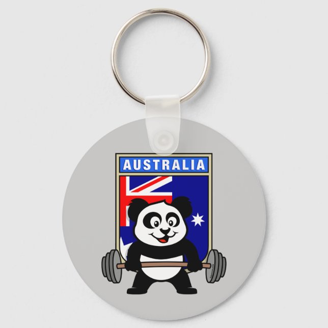 Australia Weightlifting Panda Key Ring (Front)