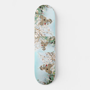 Australia Wild Koala Bear exploring Cherry blossom Skateboard