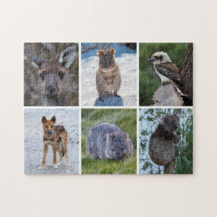 Australia Wildlife Animal Photo Collage Kids Jigsaw Puzzle