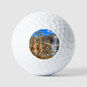 Australia Wildlife & Waterfall Kangaroos Golf Balls