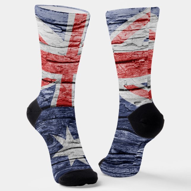 Australia wooden flag socks (Angled)