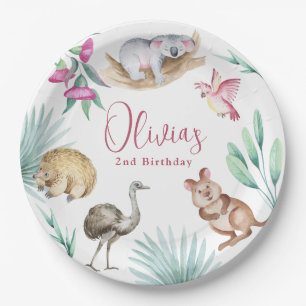 Australia Zoo Animal Birthday Paper Plate