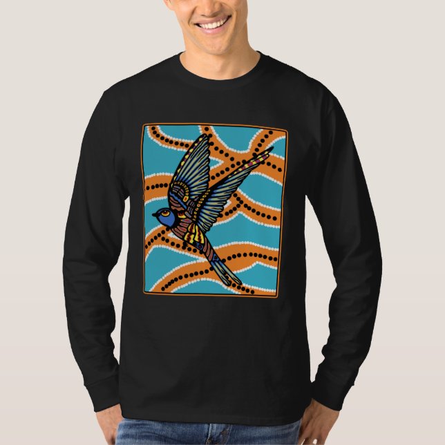 Australian Aborginial Artwork  Bird of Paradise T-Shirt (Front)