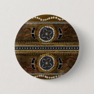 Australian Aboriginal Art - Food Gathering 6 Cm Round Badge