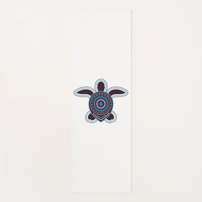 Australian Aboriginal Art Turtle Yoga Mat (Front)