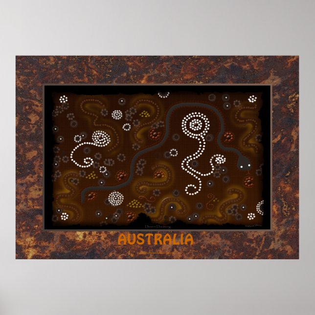 Australian Aboriginal Desert Art History Poster IV (Front)