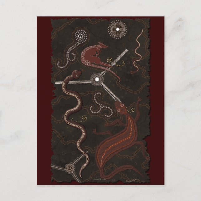 Australian Aboriginal Desert Art Postcard (Front)