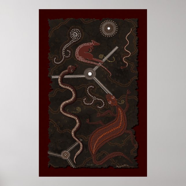 Australian Aboriginal Desert Art Poster (Front)