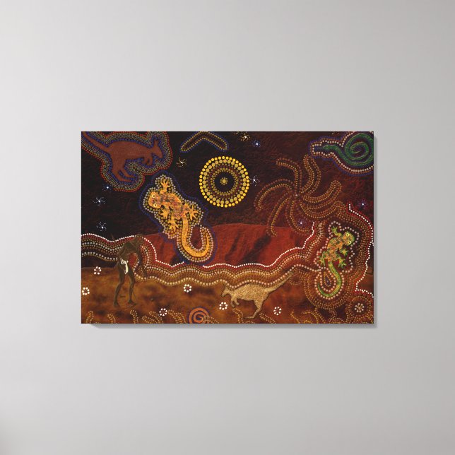 Australian Aboriginal Desert Heat & Wildlife Canvas Print (Front)