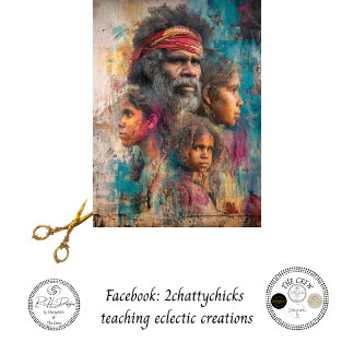 Australian Aboriginal Elder Family Cultural Art   Tissue Paper