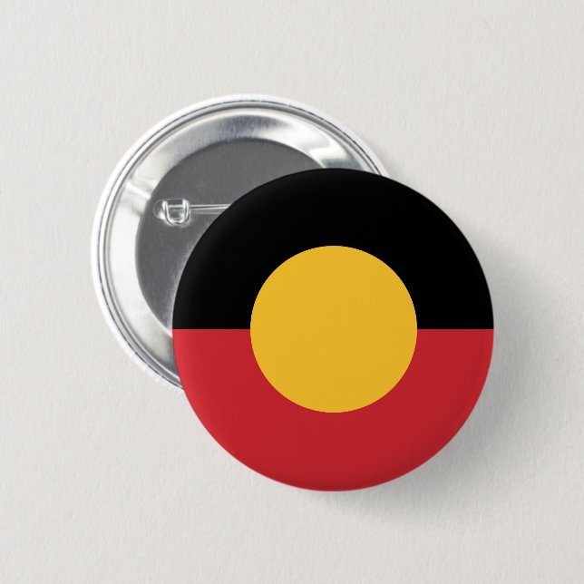 Australian Aboriginal flag  6 Cm Round Badge (Front & Back)